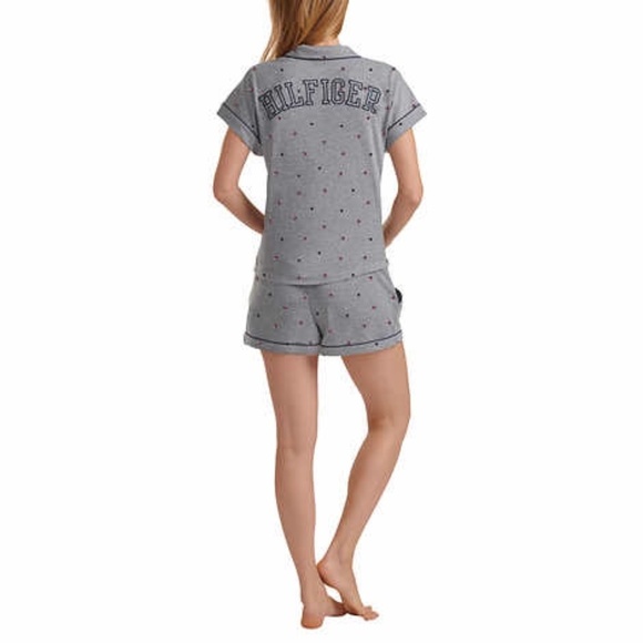 New Women's Tommy Hilfiger Ladies 2 Piece Pajamas PJs Set Gray Size XL - Picture 3 of 12